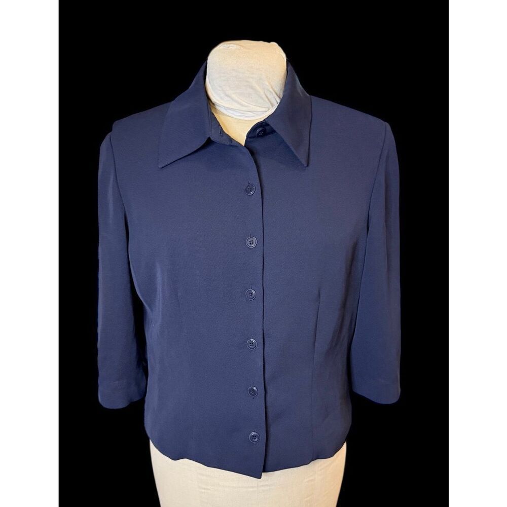 Stonebridge Lightweight Button Front Jacket 3/4 Sleeve Sz. 12 - Picture 4 of 11